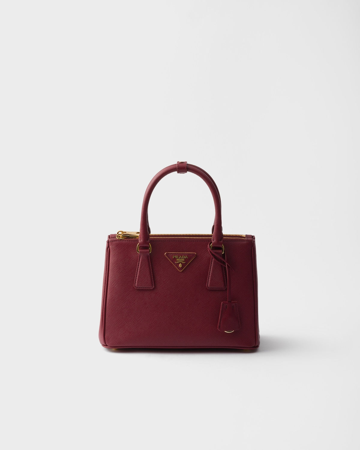 Prada Galleria small bag in crimson Saffiano leather – front view