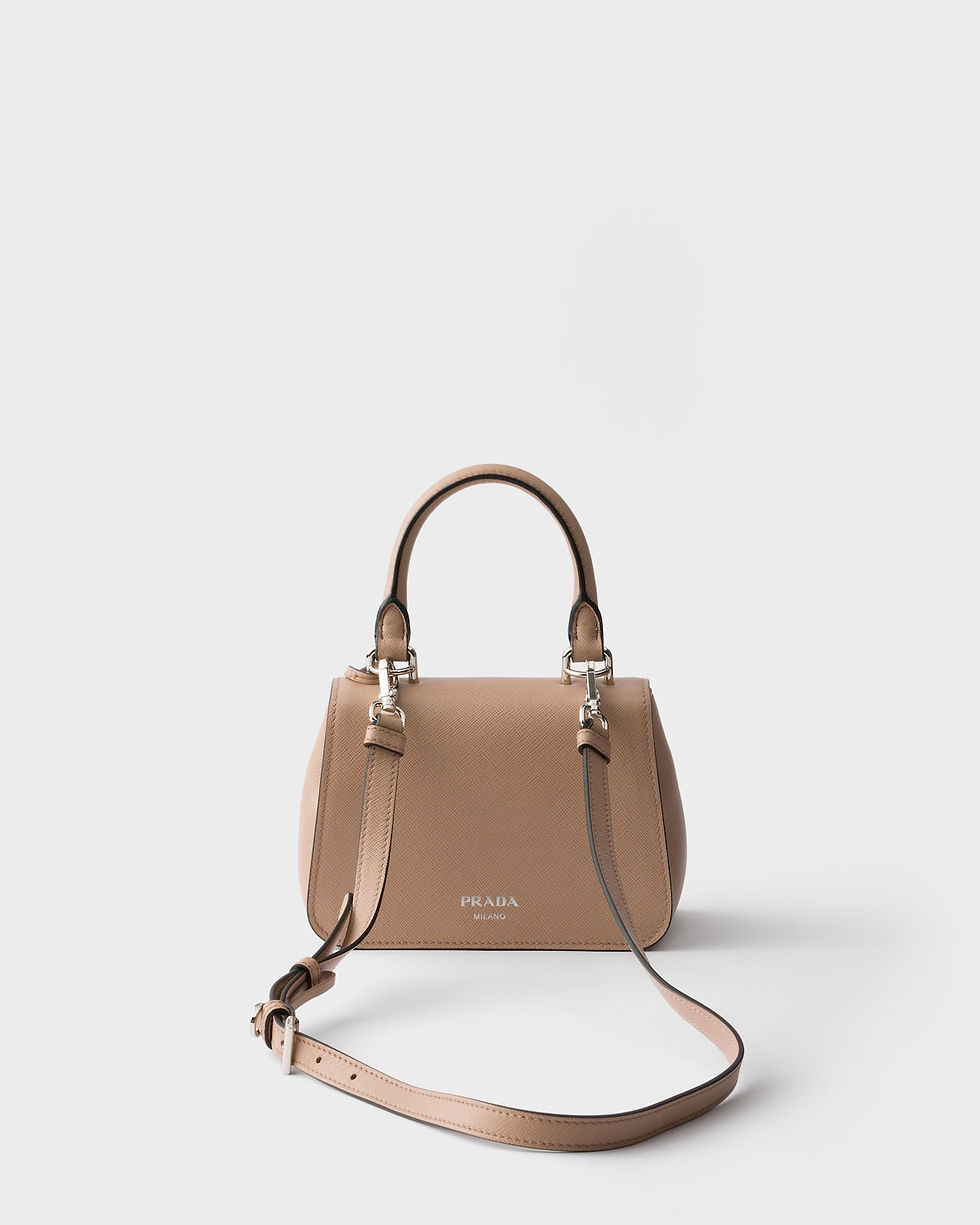 Thumbnail: Prada Avoir mini handbag in powder Saffiano leather – view 3