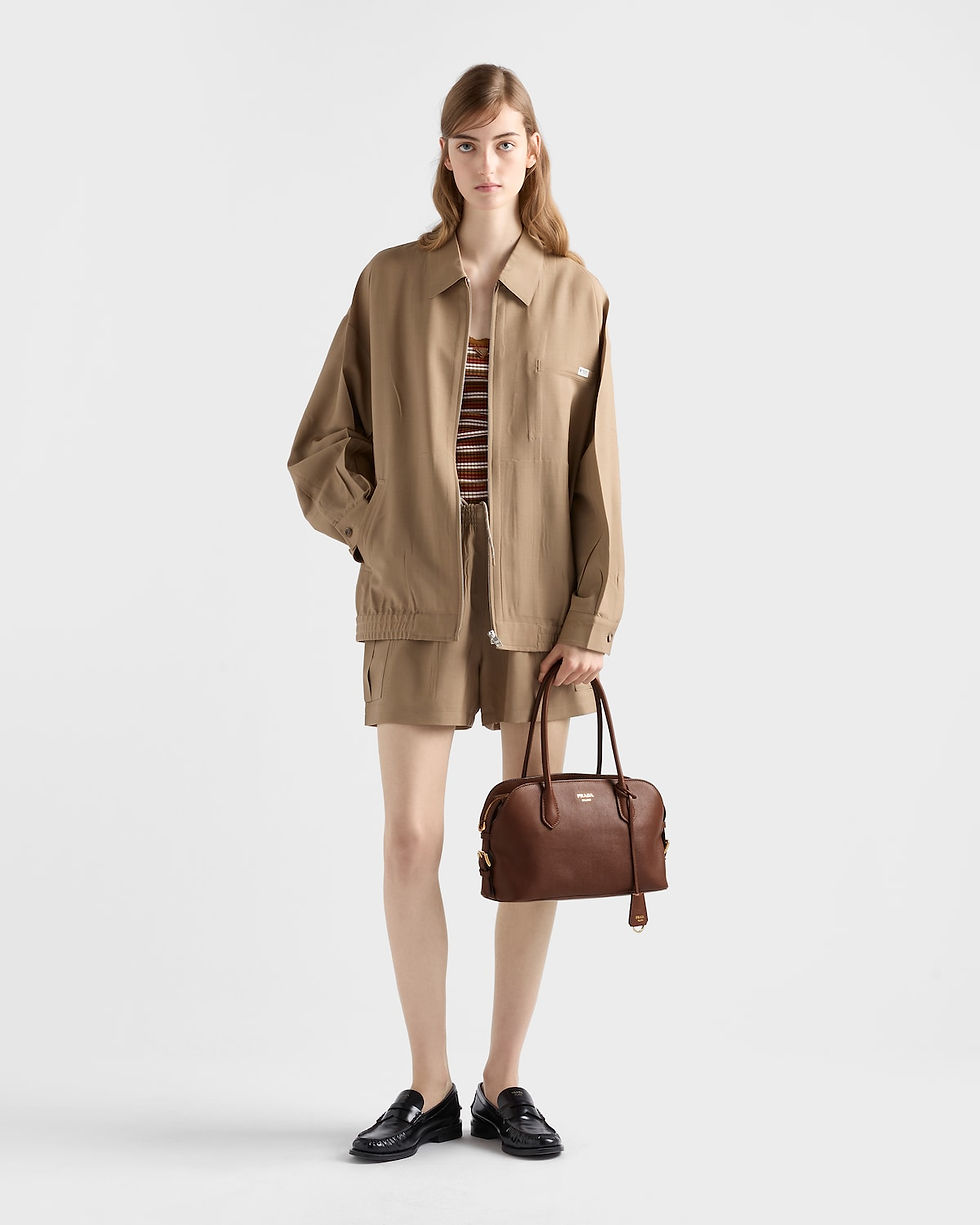 Thumbnail: Prada Signet medium tote bag in chestnut brown calfskin – view 8