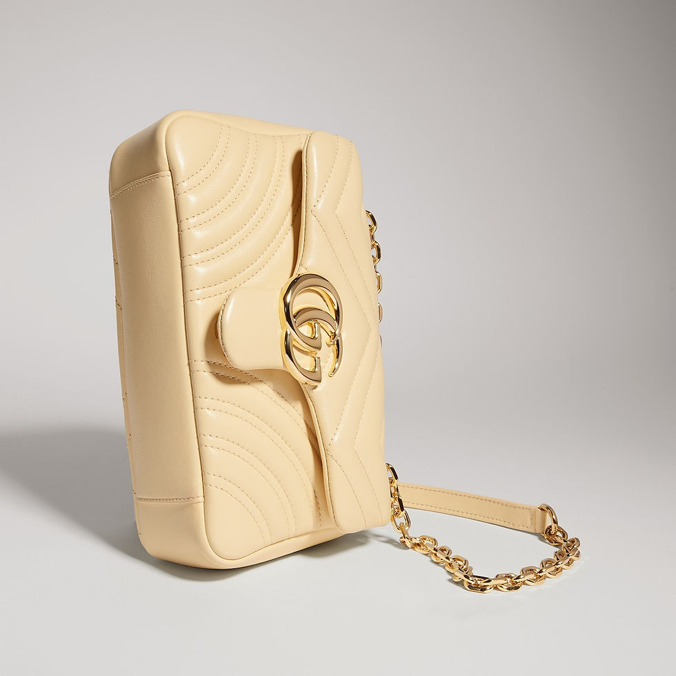 Thumbnail: Gucci GG Marmont small shoulder bag - light yellow leather