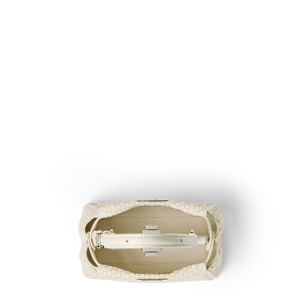 Thumbnail: Fendi My Peekaboo XS bag in parchment woven calfskin – view 4
