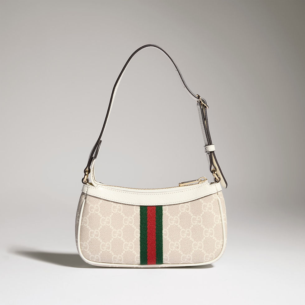 Thumbnail: Gucci Ophidia mini shoulder bag - beige and white GG fabric