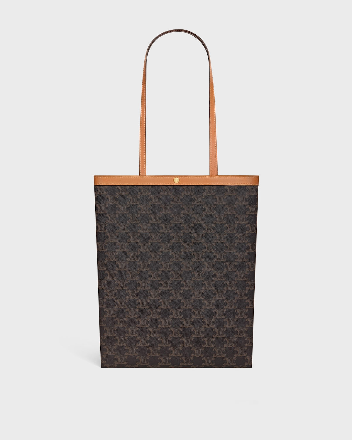 Celine Medium Flat Shopper in Miel Triomphe Canvas – front view