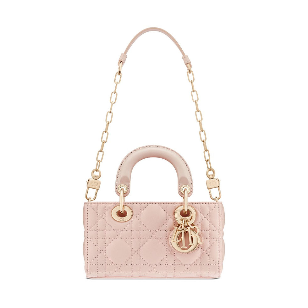 Thumbnail: Dior Micro Lady D-Joy bag in powder pink Cannage lambskin – view 7