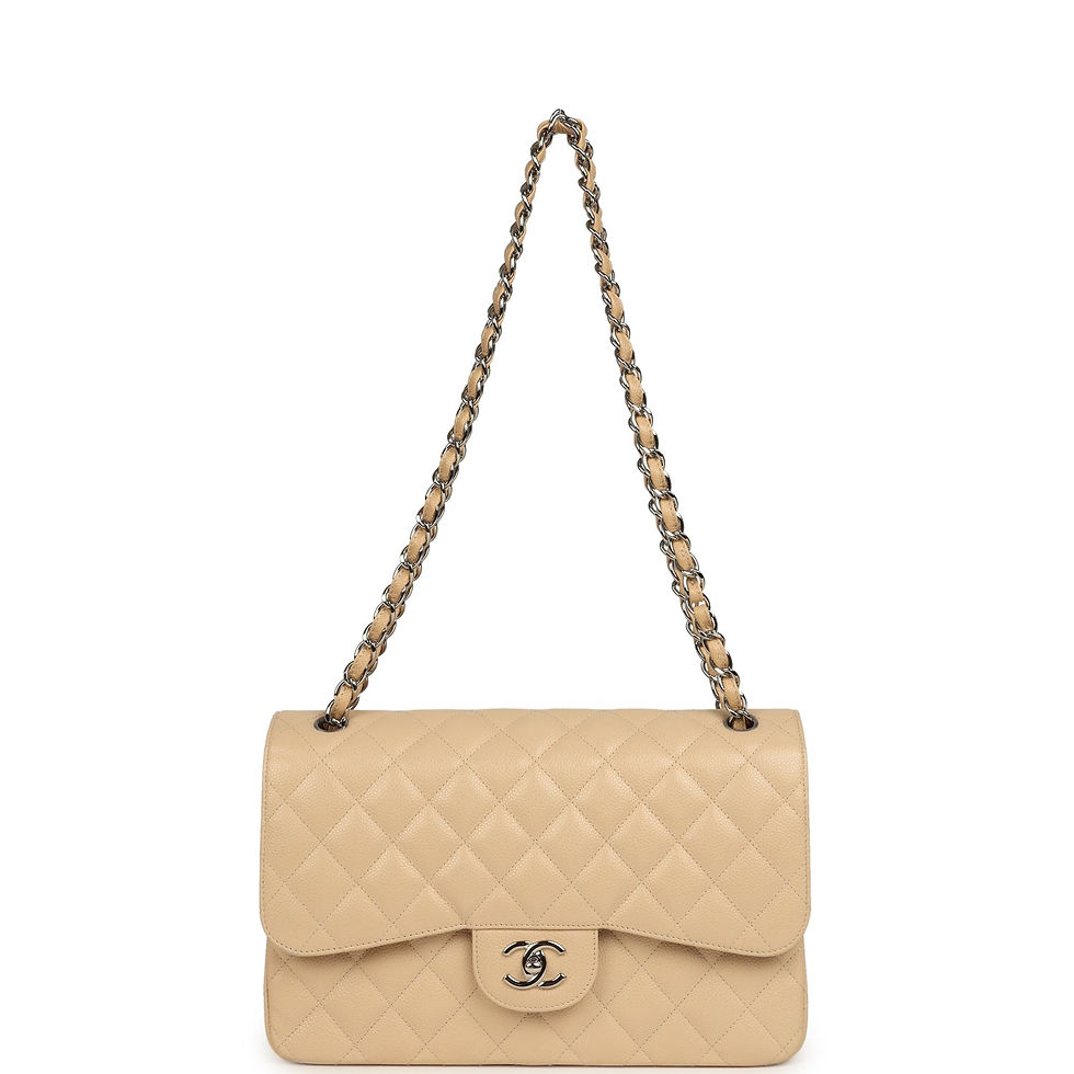 Thumbnail: Front view with the chain strap extended overhead, showing the full silhouette