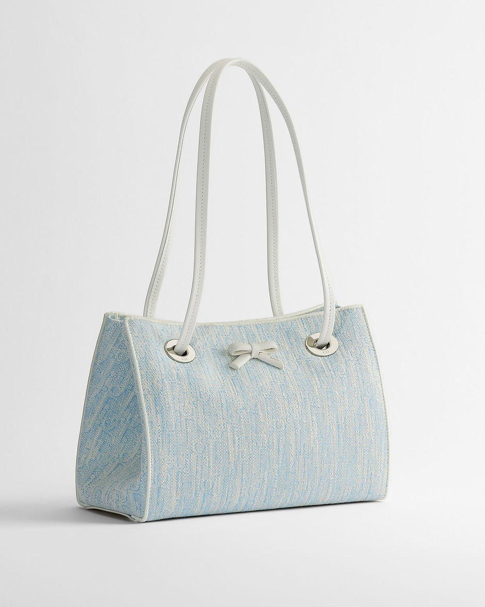 Dior Small Promenade shopping bag in blue Dior Oblique Washed jacquard – view 2
