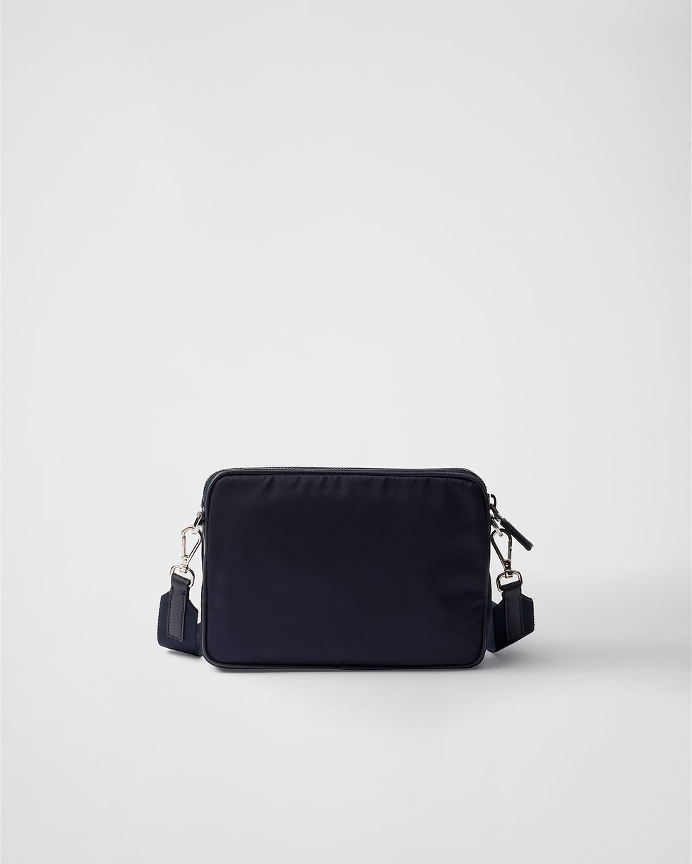 Thumbnail: Prada flap shoulder bag with mini pouch in navy Re-Nylon and Saffiano leather – view 4