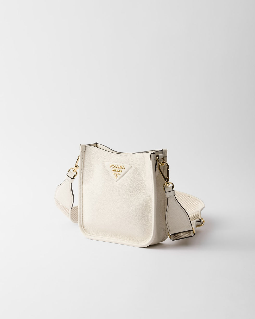 Thumbnail: Prada mini flap shoulder bag in white calfskin – view 2