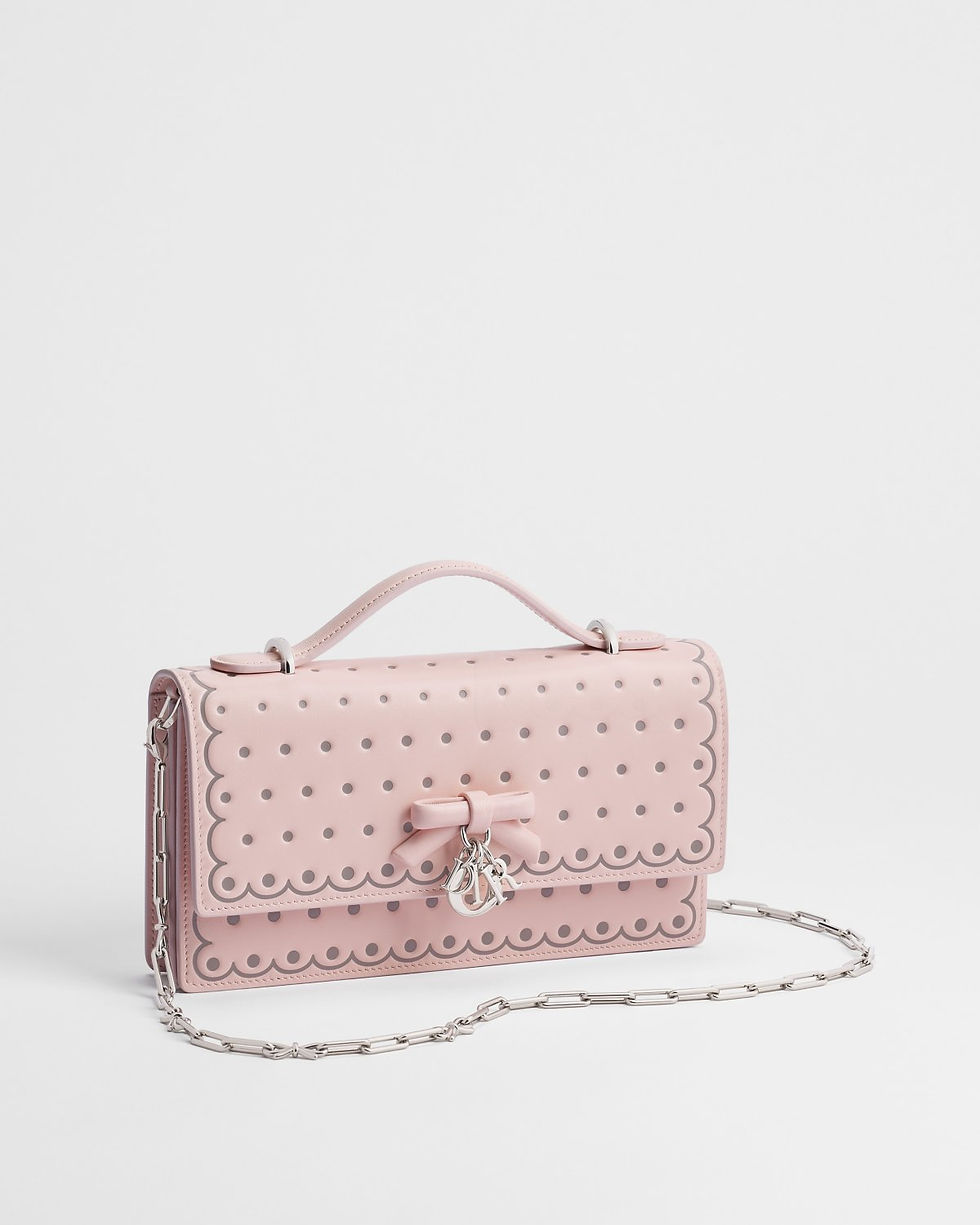 Dior My Dior Mini Bag with Bow in Ballet Pink PolkaDior Printed Calfskin – view 2