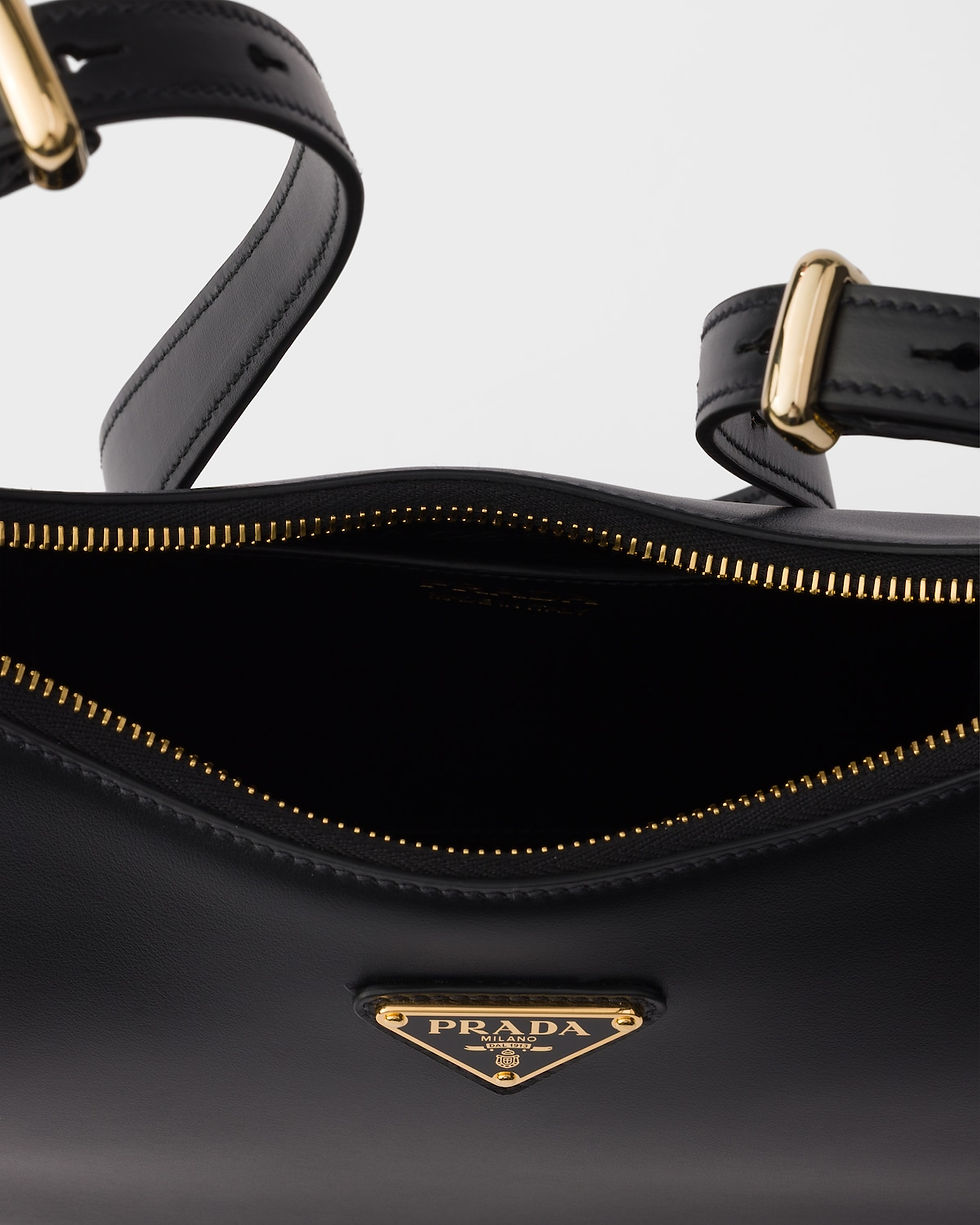 Thumbnail: Prada Arqué small shoulder bag in black calfskin – view 4