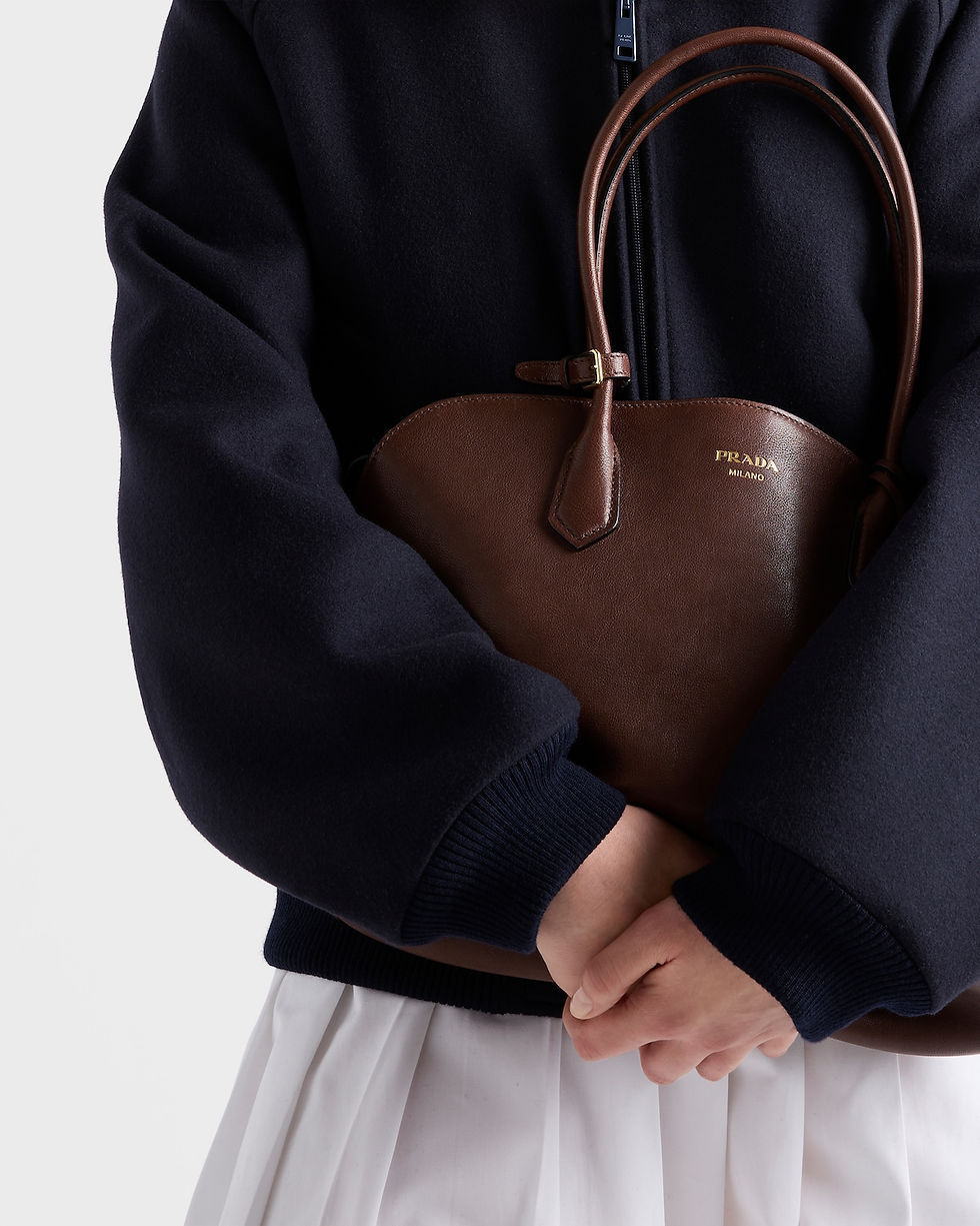 Thumbnail: Prada large tote bag in cocoa buffalo leather – view 8