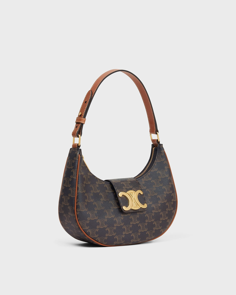 Celine Medium Ava Triomphe bag in tan Triomphe canvas and calfskin – view 2