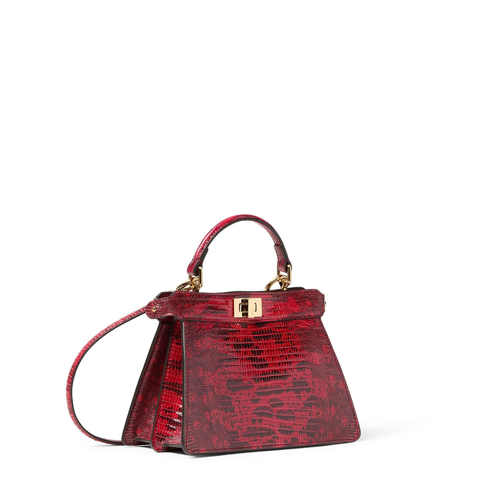 Fendi Peekaboo ISeeU Petite bag in dark red tegu lizard leather – view 2