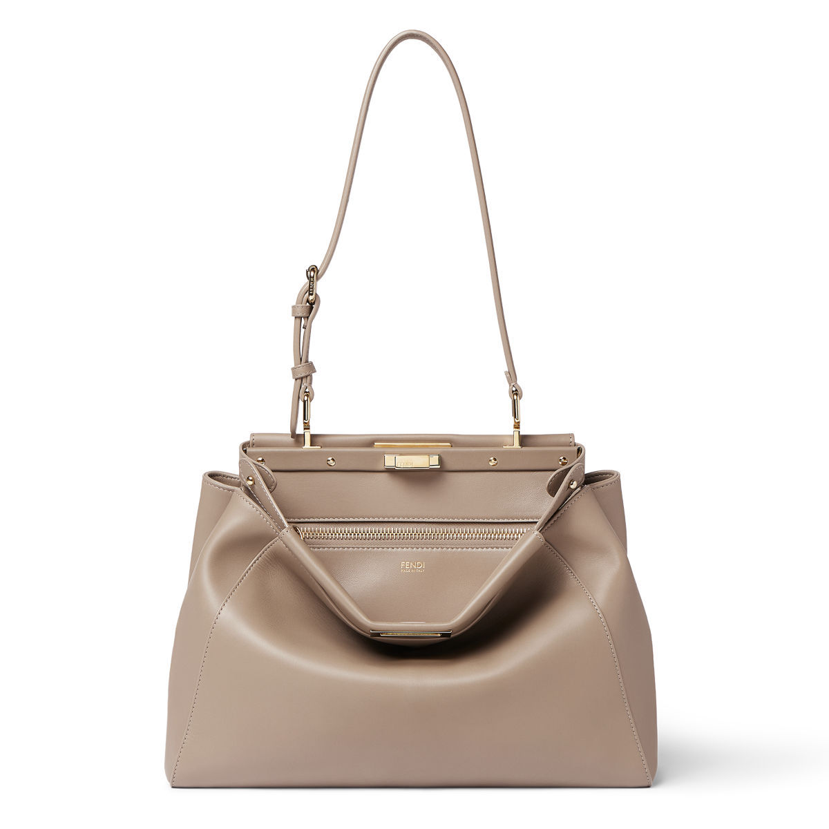 Fendi My Peekaboo Medium bag in dove grey calfskin – front view