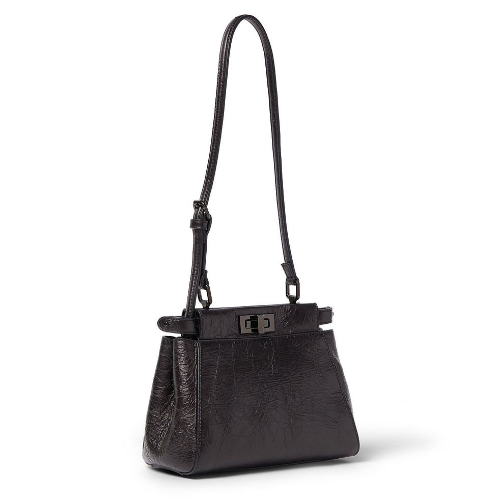 Fendi My Peekaboo XS bag in black crackled calfskin – view 2