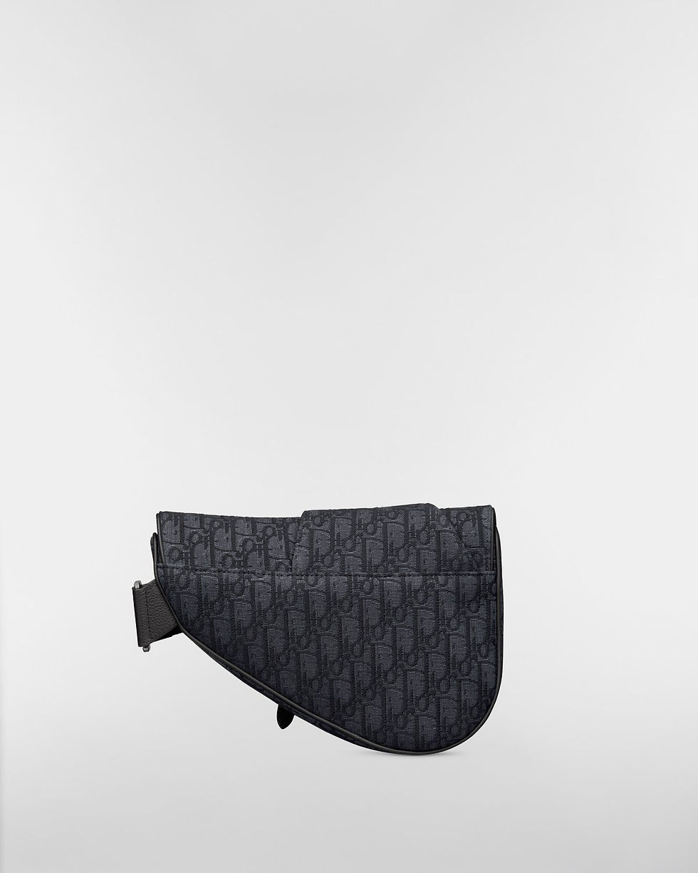Thumbnail: Dior Saddle bag in black Dior Oblique jacquard – back view