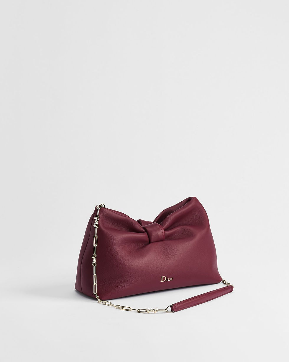 Dior Small Bow Bag in Red Natural Grain Lambskin – view 2