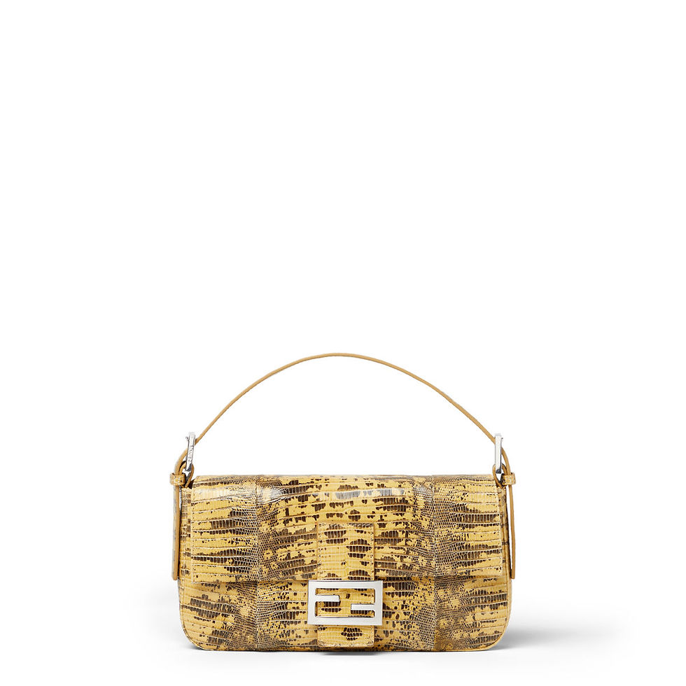 Fendi Baguette 26424 bag in yellow fine leather – front view