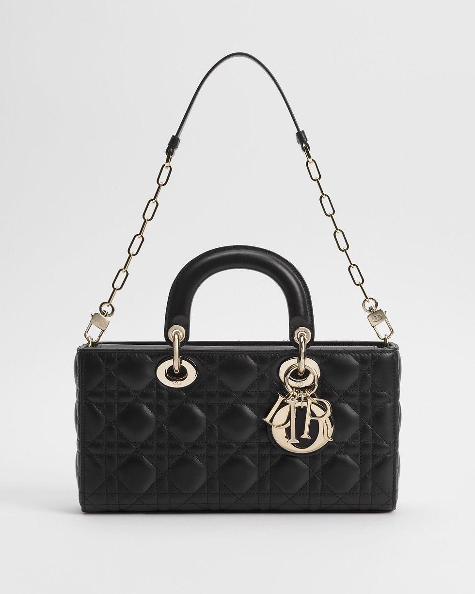 Thumbnail: Dior Medium Lady D-Joy bag in black Cannage lambskin – view 2