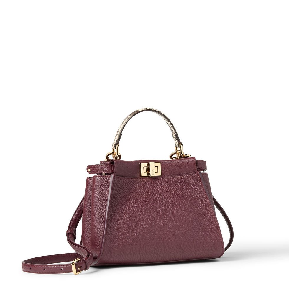 Fendi Peekaboo Mini bag in burgundy Cuoio Romano leather – view 2