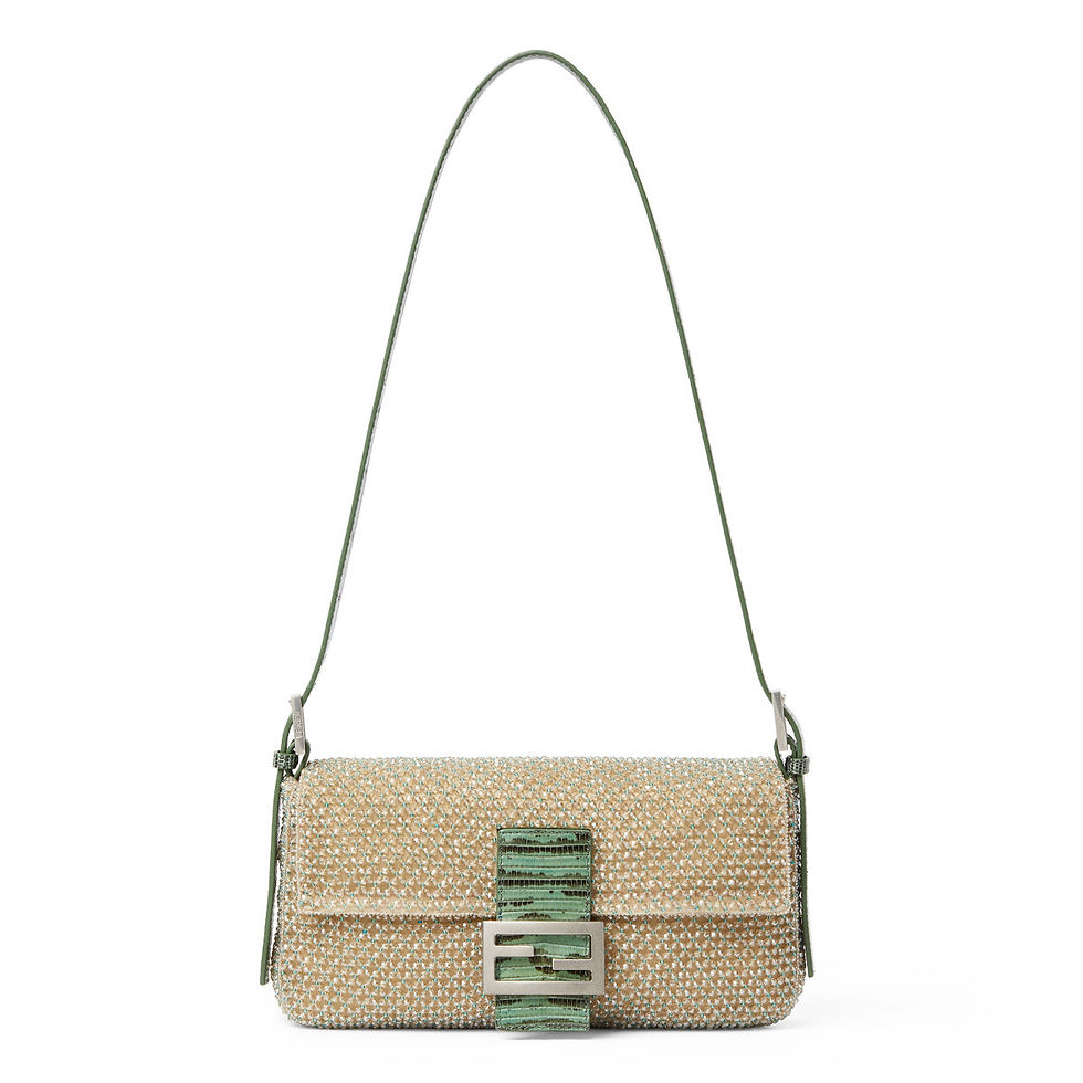 Fendi Baguette 26424 bag in beige pink micro-bead organza – view 2