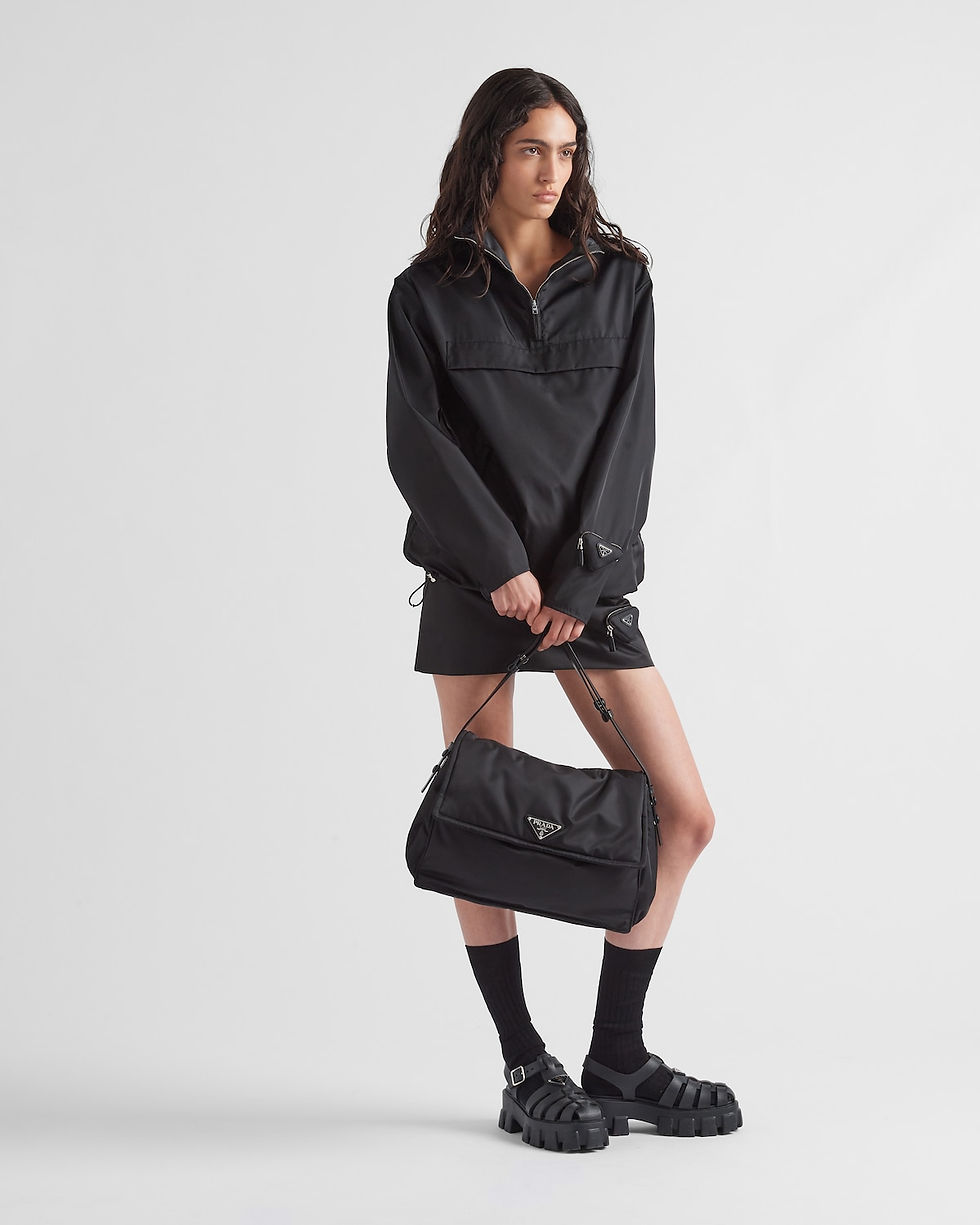 Prada Traveller large shoulder bag in black padded Re-Nylon – view 2