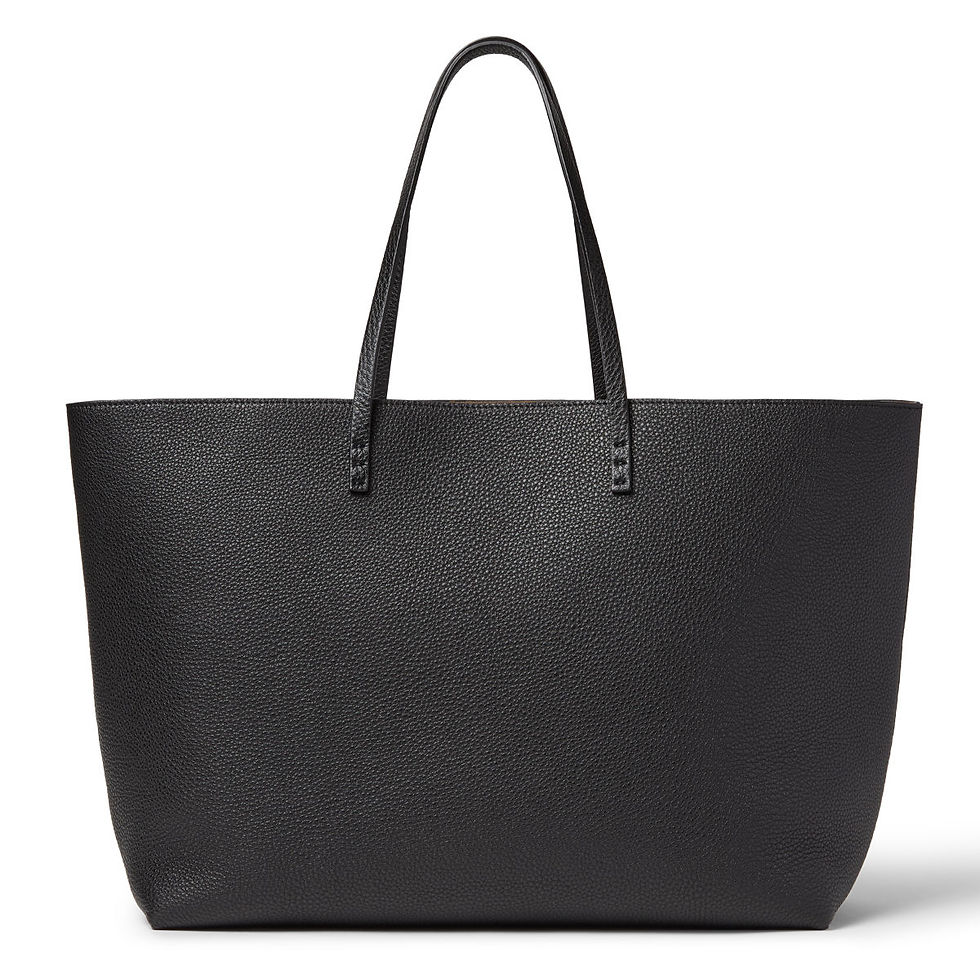 Fendi Roll Medium Shopper in black Cuoio Romano leather – front view
