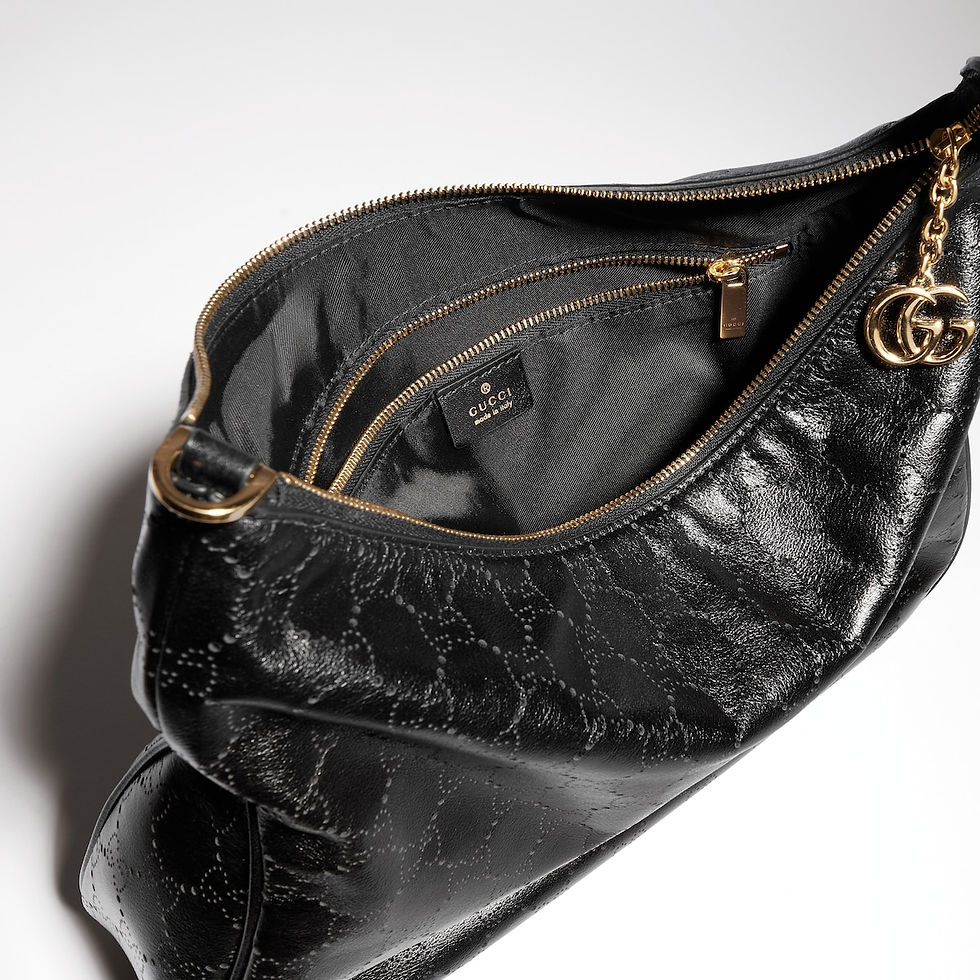 Thumbnail: Gucci Lady Lunetta Chain medium shoulder bag - black GG leather