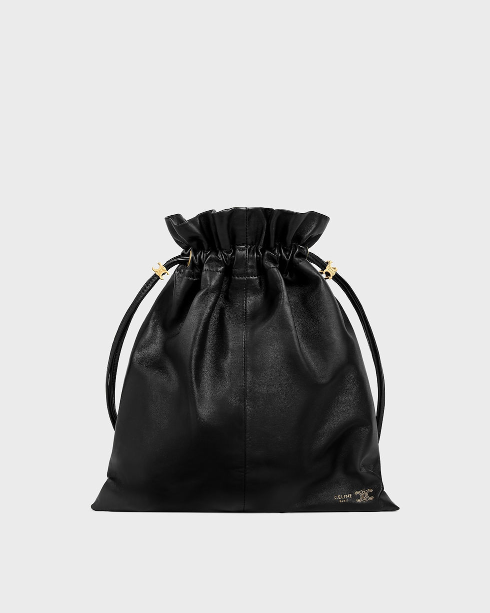 Celine Small Crystal Pouch in Black Lambskin – front view
