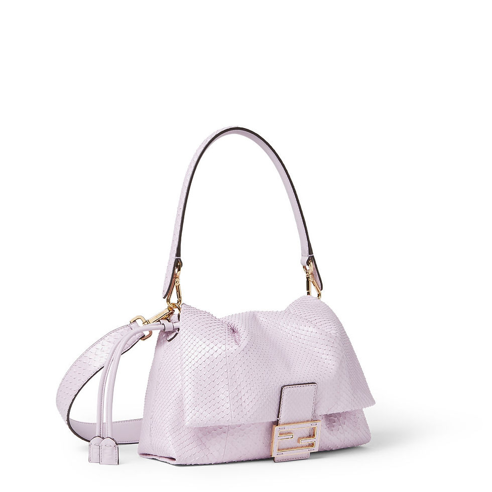 Fendi Mamma Baguette Medium bag in anemone purple python leather – view 2