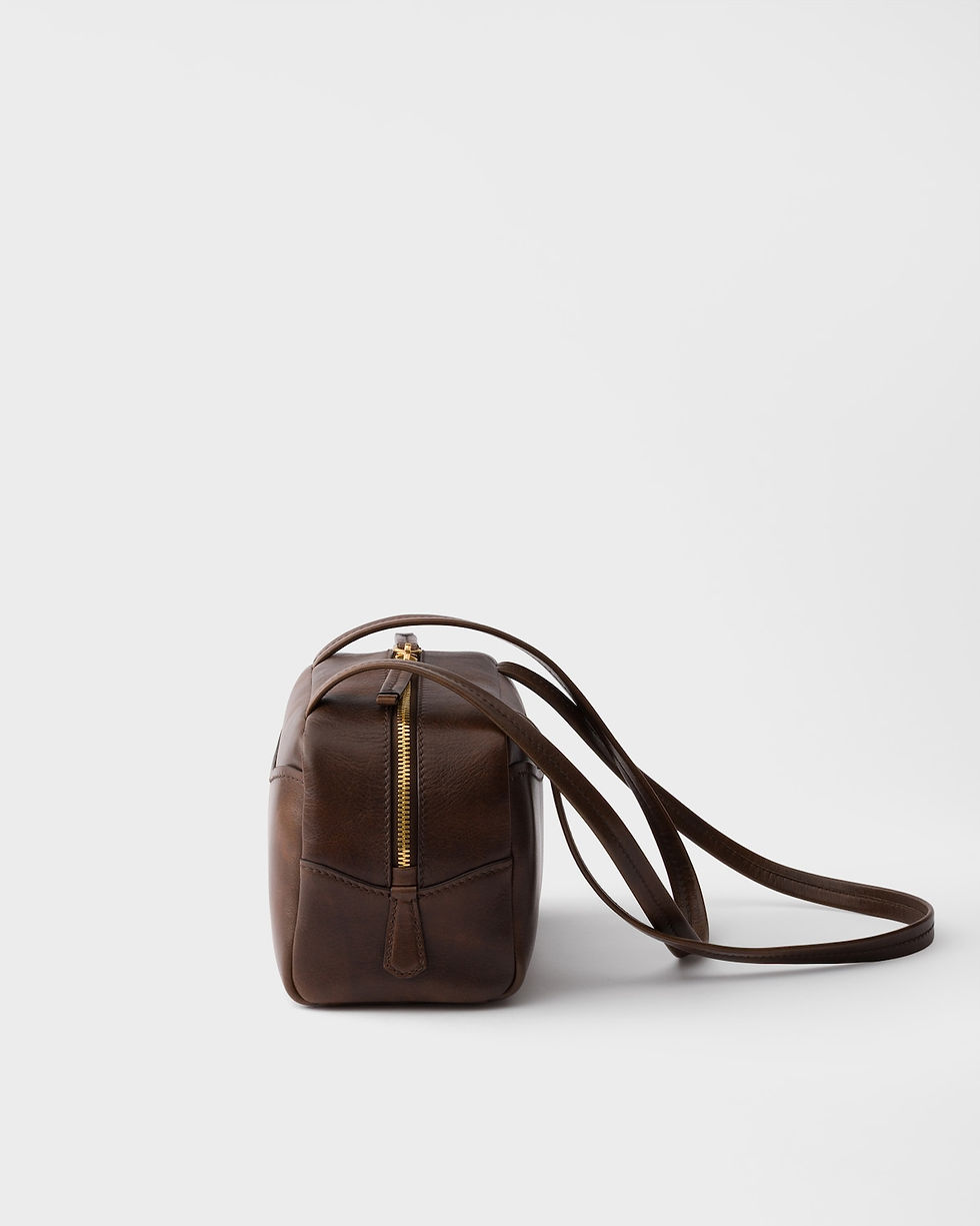 Thumbnail: Prada Box mini top-handle bag in cocoa brown antiqued leather – view 5