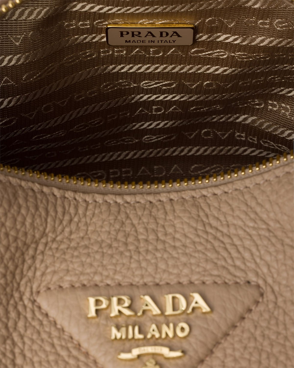 Thumbnail: Prada small shoulder bag in cameo beige calfskin – view 4