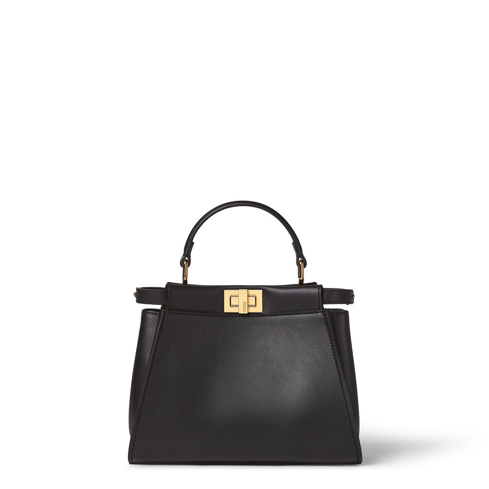 Fendi Peekaboo Mini bag in black leather – front view