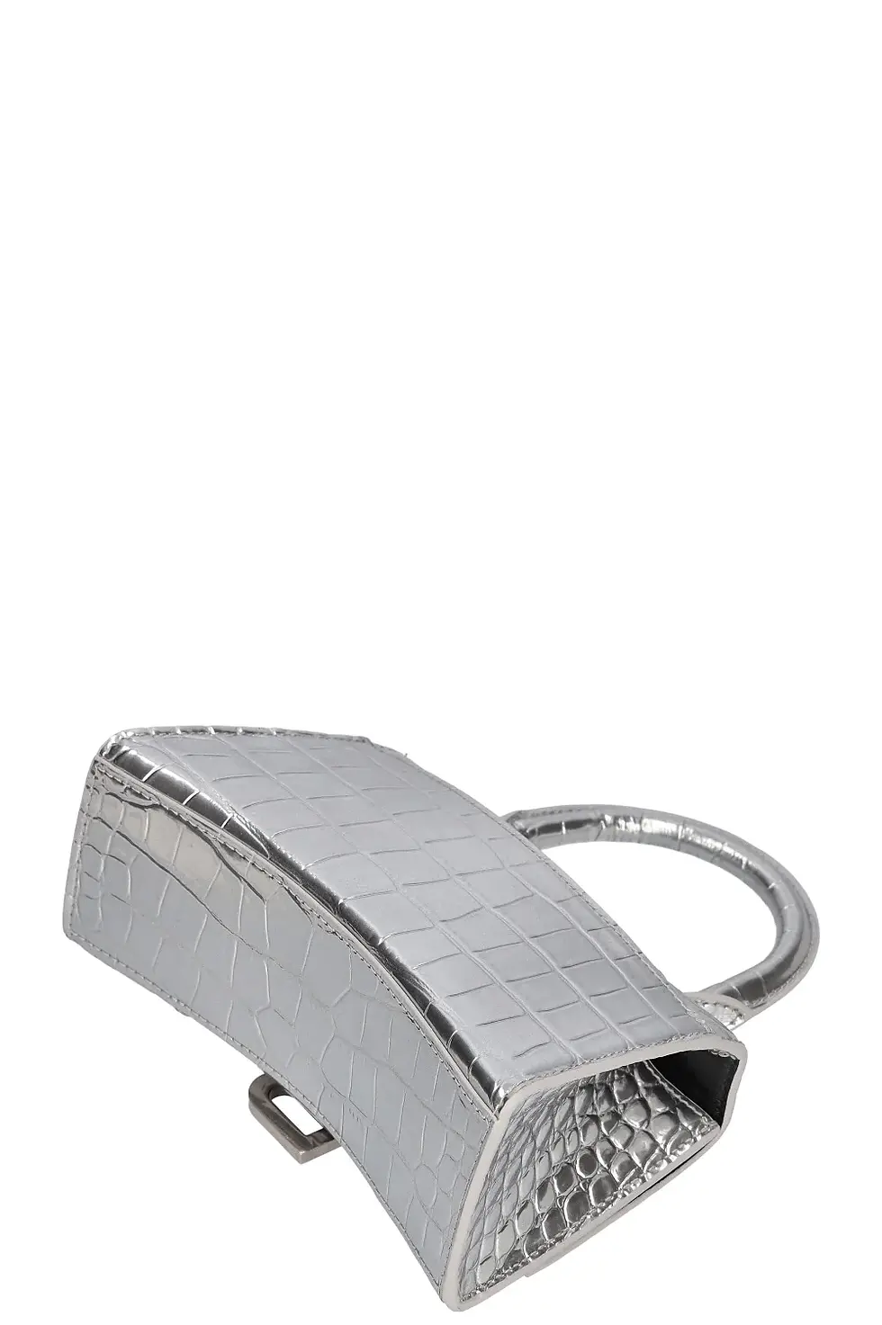 Thumbnail: Top view of the Balenciaga XS Hourglass bag showing the curved handle