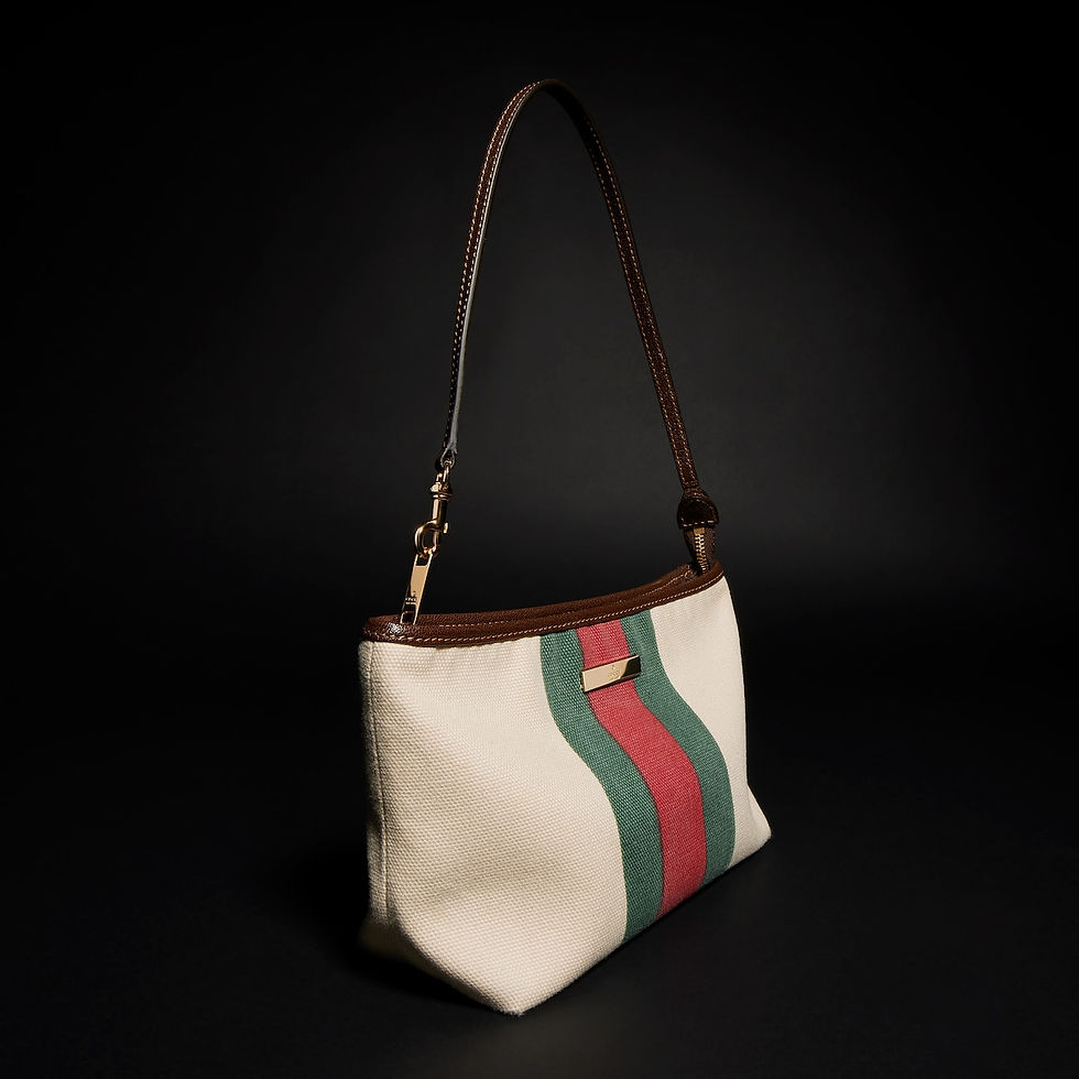 Thumbnail: Gucci Small pouch with strap and Web - natural canvas