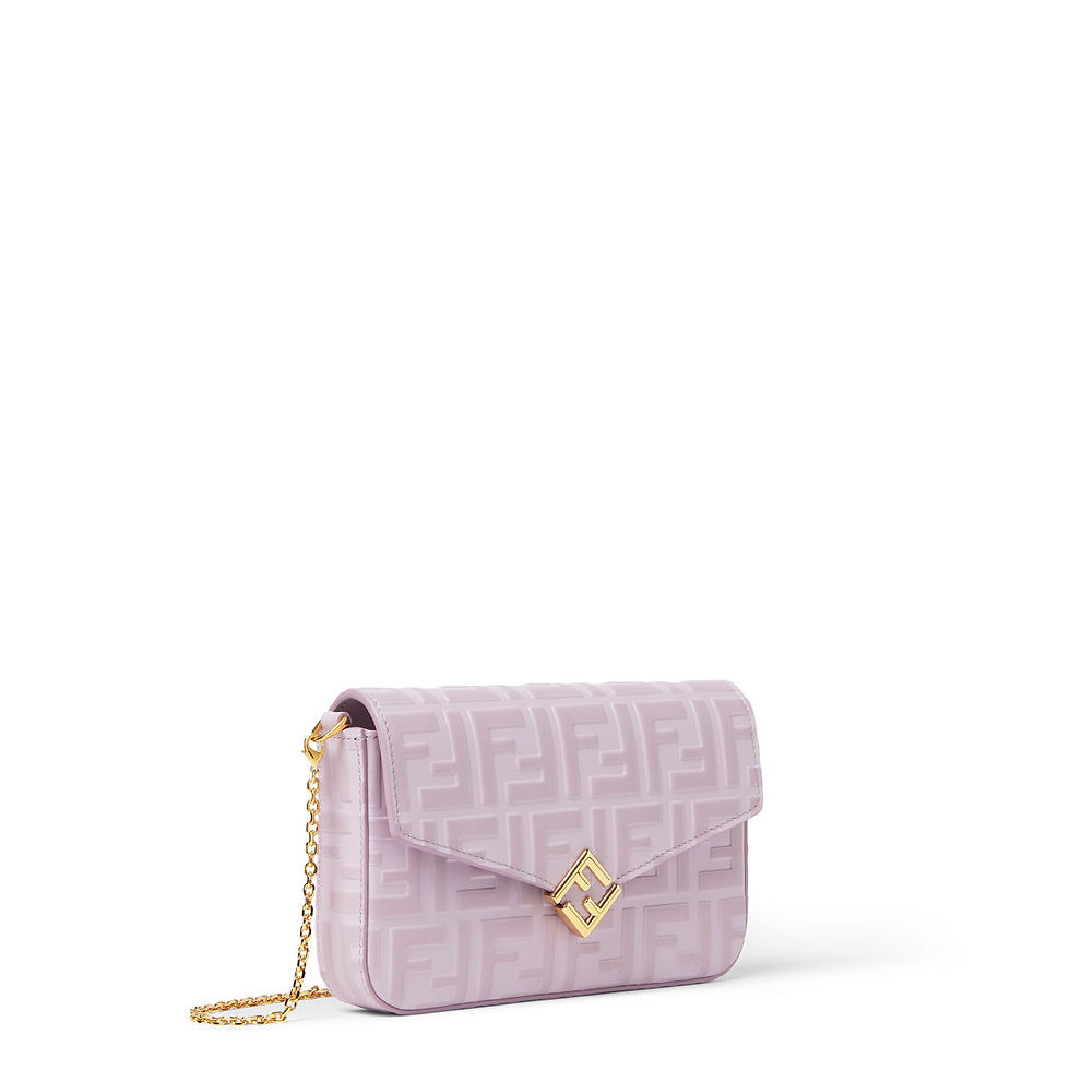 Fendi FF Diamonds Wallet on Chain in anemone purple calfskin – view 2