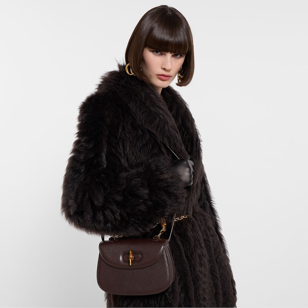 Thumbnail: Gucci Bamboo 1947 small bag - dark brown leather