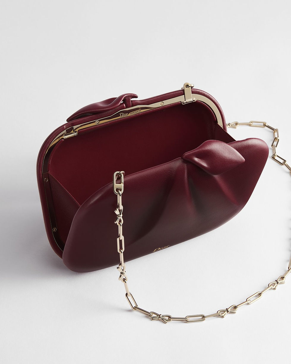 Thumbnail: Dior Petit Dîner bag in red supple calfskin – interior view