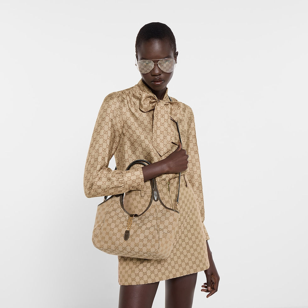 Thumbnail: Gucci Mercato small tote bag - sand and brown GG canvas