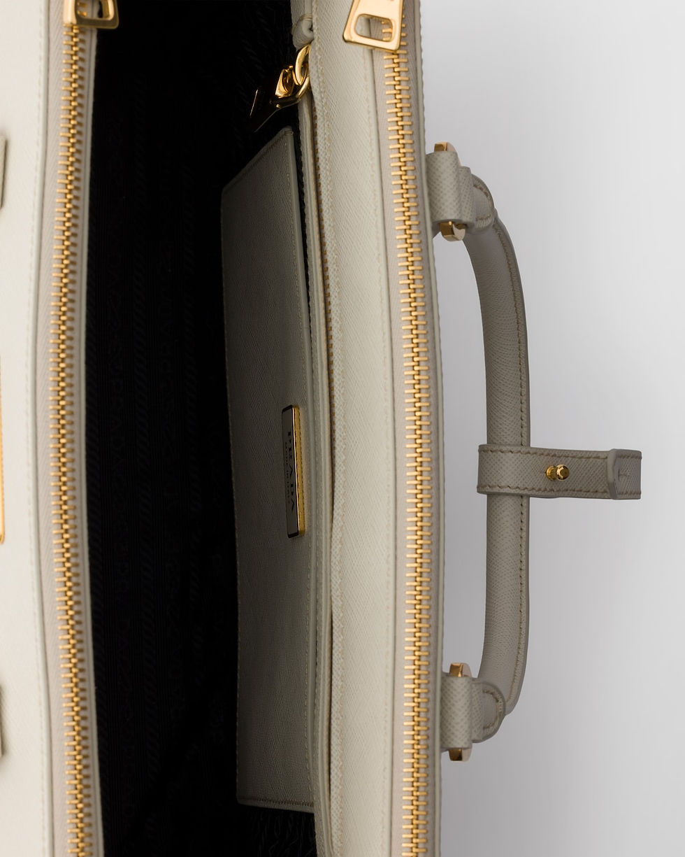 Thumbnail: Prada Galleria large bag in chalk white Saffiano leather – view 5