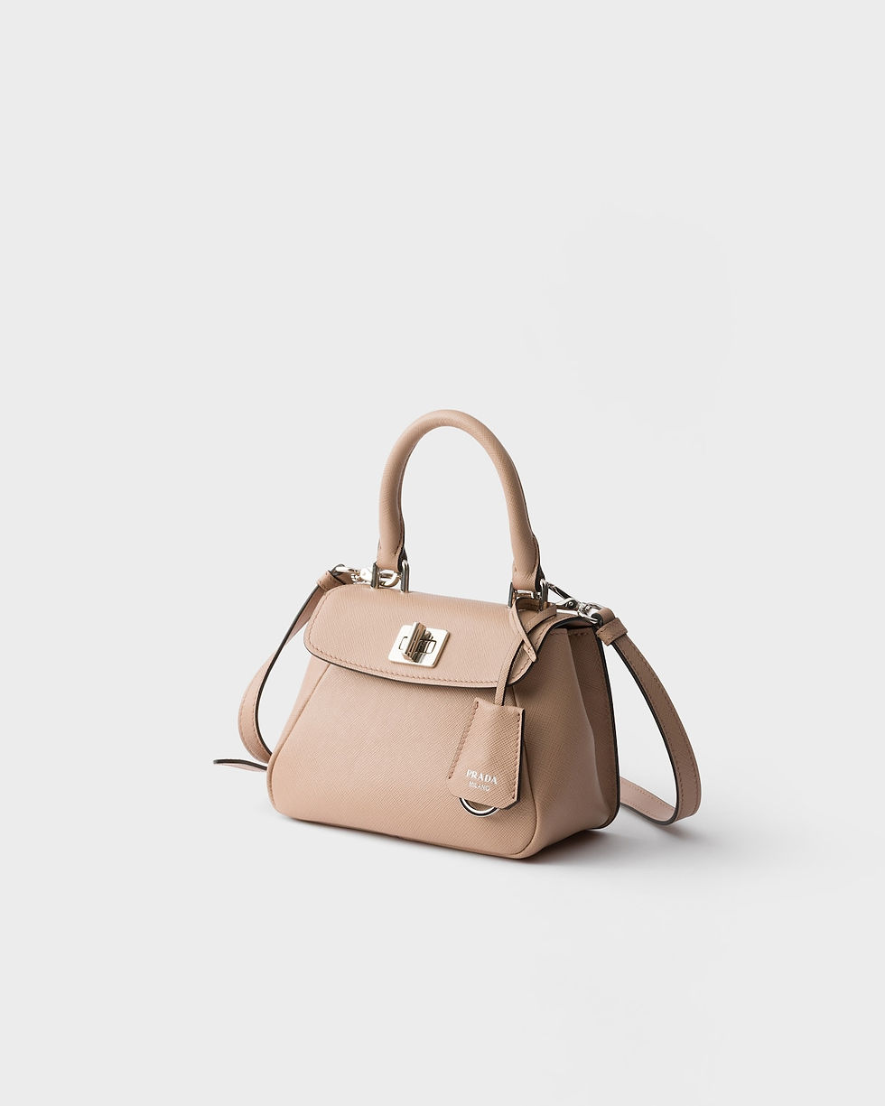 Prada Avoir mini handbag in powder Saffiano leather – view 2