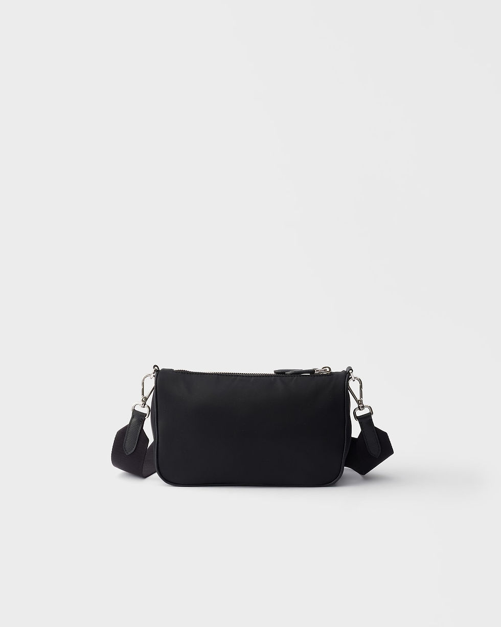 Thumbnail: Prada mini shoulder bag with chain in black Re-Nylon and Saffiano leather – view 4