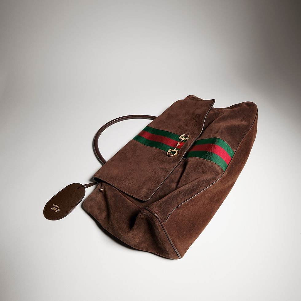 Thumbnail: Gucci Paparazzo large top handle bag - dark brown suede