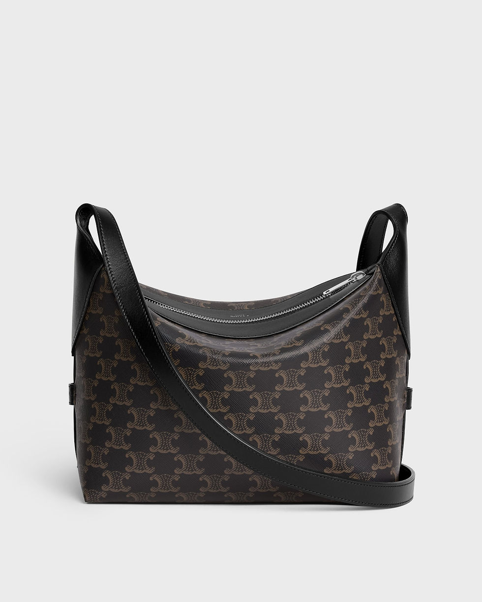 Thumbnail: Celine Harry Crossbody Bag in Black Triomphe Canvas and Calfskin – view 3