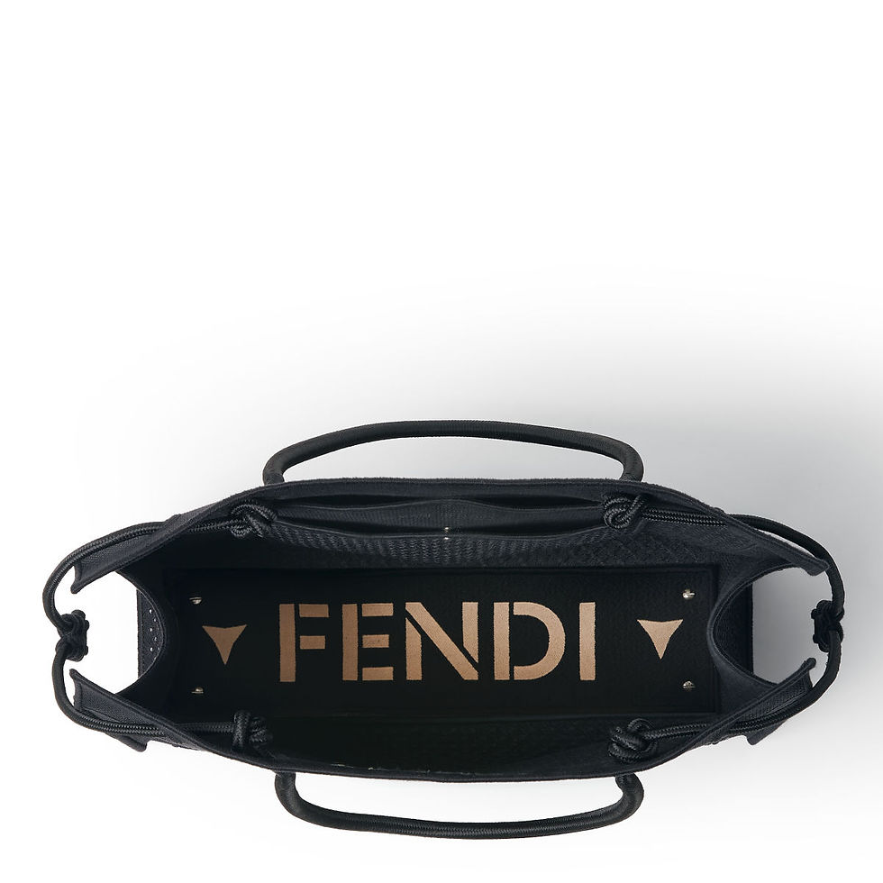 Thumbnail: Fendi Magic Large Shopper in black mirror-embroidered fabric – view 4