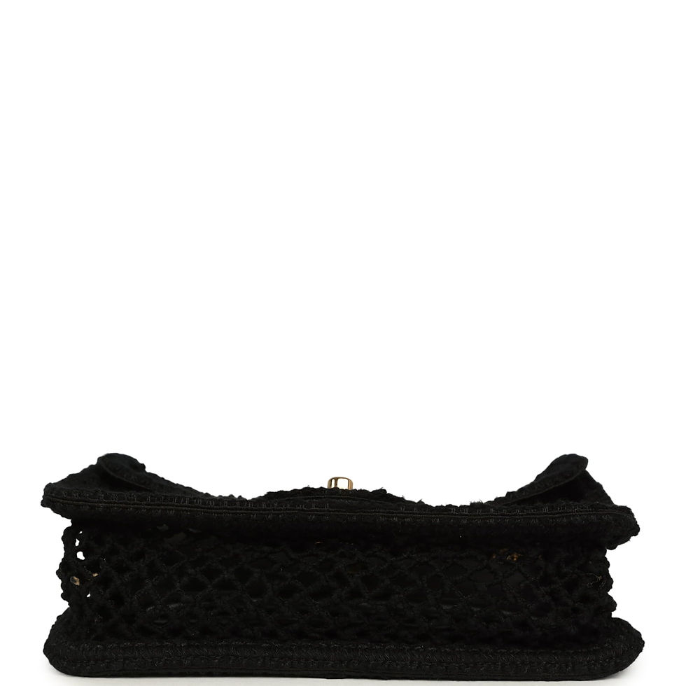 Thumbnail: Base of the bag showing the woven macramé panel along the bottom edge