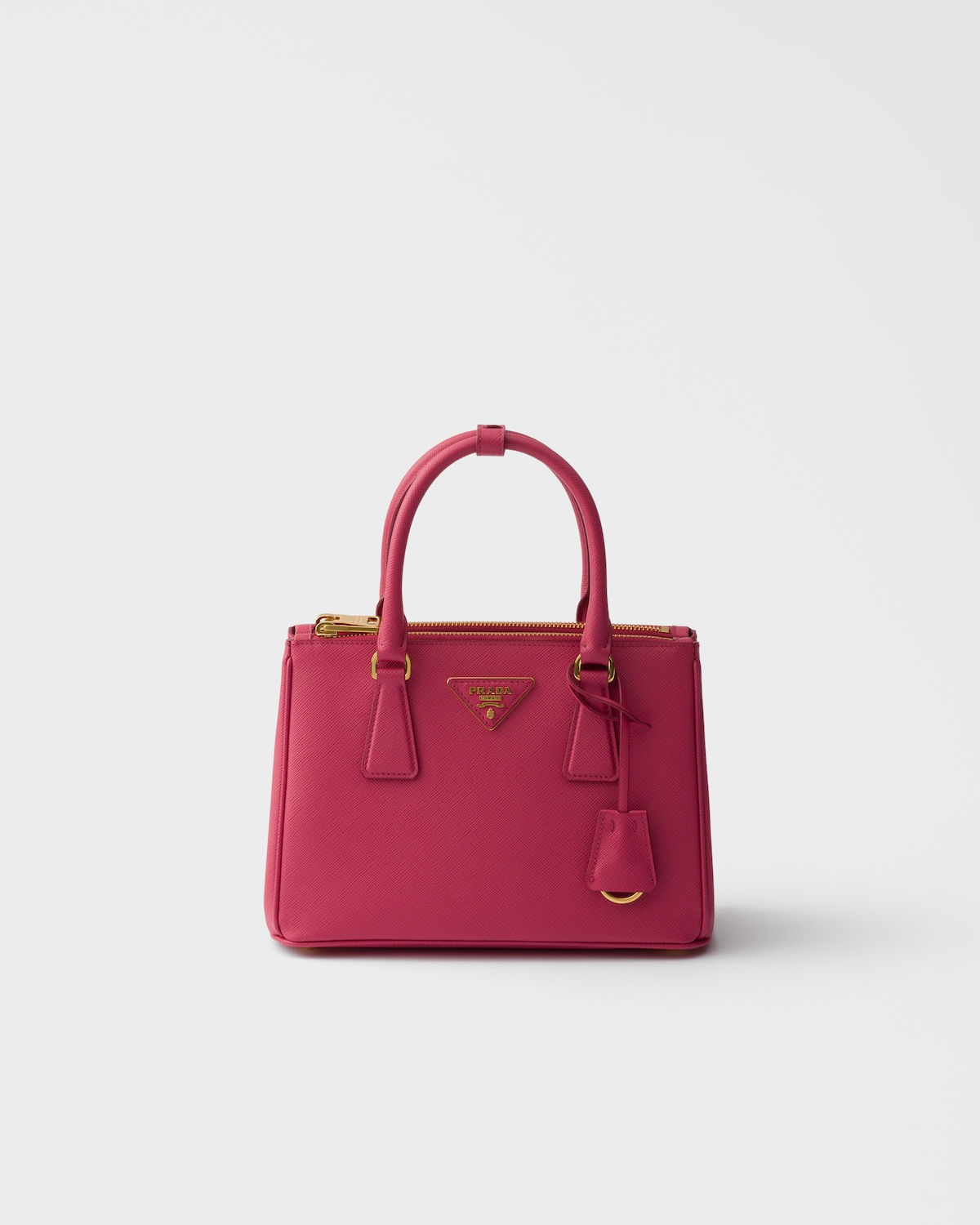 Prada Galleria small bag in peony pink Saffiano leather – front view