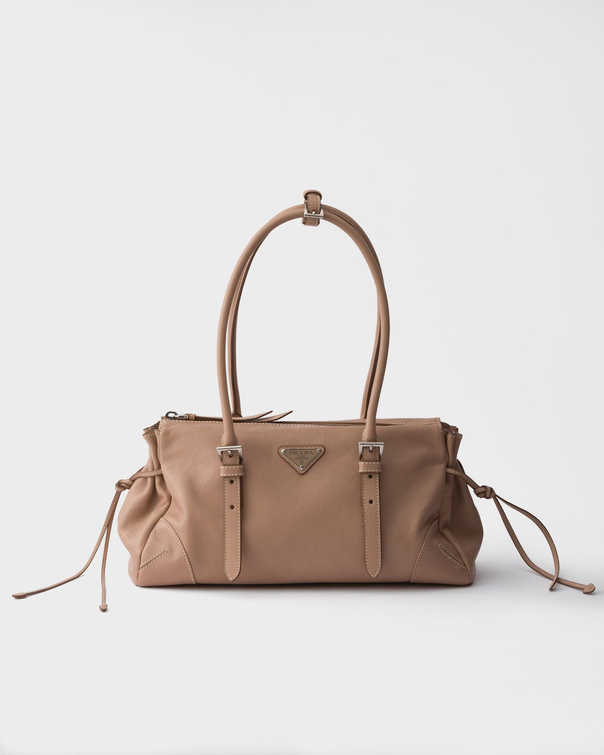 Prada Karin medium tote bag in cameo antiqued leather – front view