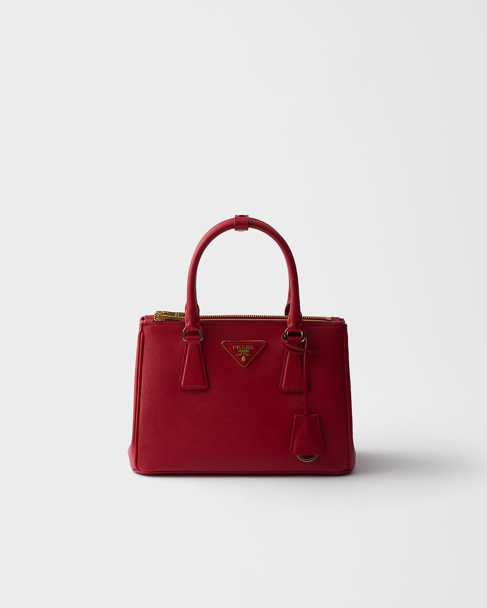 Thumbnail: Prada Galleria small bag in fiery red Saffiano leather – front view