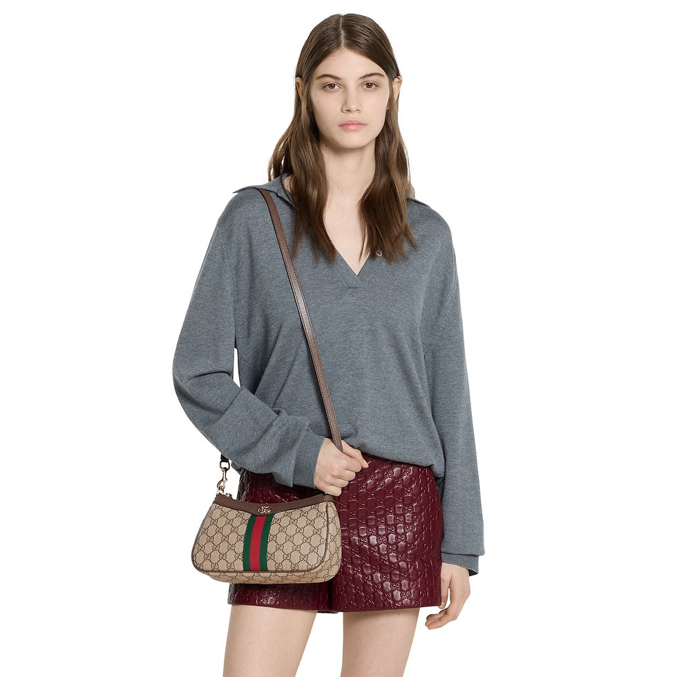 Thumbnail: Gucci Ophidia small shoulder bag - beige and brown GG fabric